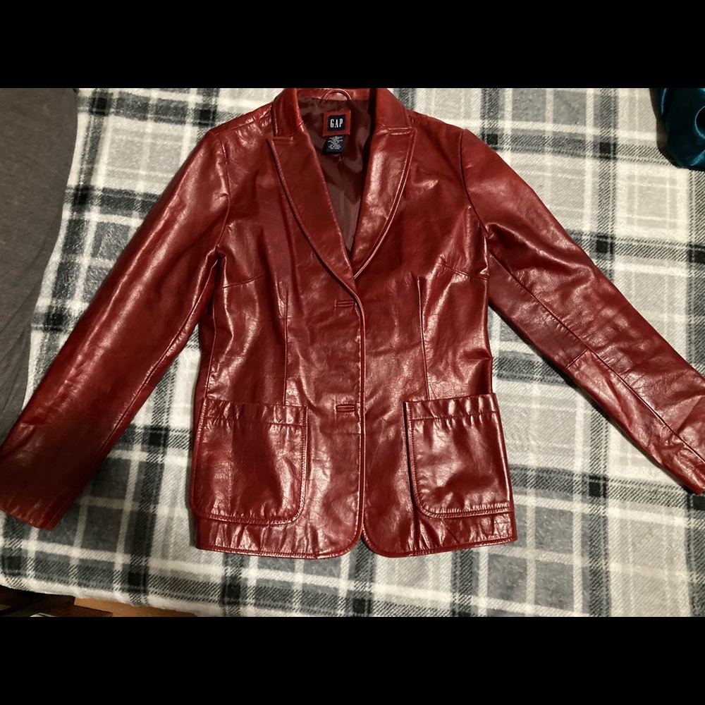 Gap, Red Leather Jacket brand new size small
